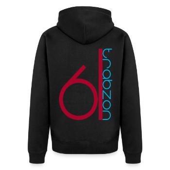 61 Trabzon - Unisex Premium Bio Zip Hoodie - Schwarz - Hinten - Nico (187cm)