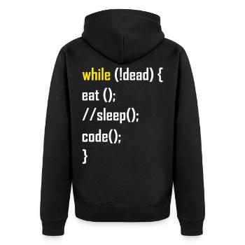 Programmierer Programmieren Geschenk - Unisex Premium Bio Zip Hoodie - Schwarz - Hinten - Nico (187cm)