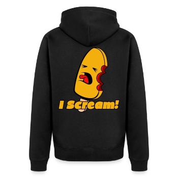 Eis - I Scream - Unisex Premium Bio Zip Hoodie - Schwarz - Hinten - Nico (187cm)
