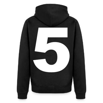 5 Fünf Zahl Alter Lebensalter Geburtstag Geburtsta - Unisex Premium Bio Zip Hoodie - Schwarz - Hinten - Nico (187cm)