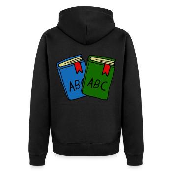Schulbücher, Erste Klasse, Kinder - Unisex Premium Bio Zip Hoodie - Schwarz - Hinten - Nico (187cm)