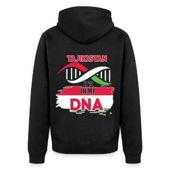 Le Tadjikistan est dans mon ADN - Veste à capuche bio Premium Unisexe - noir - Dos - Nico (187cm)