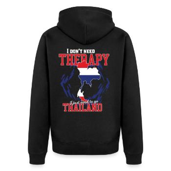 Je n’ai pas besoin de thérapie - thaïlande - Veste à capuche bio Premium Unisexe - noir - Dos - Nico (187cm)
