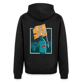 Beer Revolution Bier Aufstand Saufen Party Feiern - Unisex Premium Bio Zip Hoodie - Schwarz - Hinten - Nico (187cm)