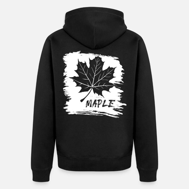 Maple. Canada. Leaf. - Unisex Premium Bio Zip Hoodie - Schwarz