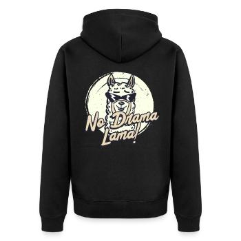 Pas de drame, lama! - Veste à capuche bio Premium Unisexe - noir - Dos - Nico (187cm)