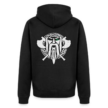 Viking Thor Hammer runes - Veste à capuche bio Premium Unisexe - noir - Dos - Nico (187cm)
