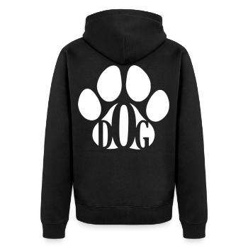 Chien, patte de chien, meilleur ami de l'homme - Veste à capuche bio Premium Unisexe - noir - Dos - Nico (187cm)