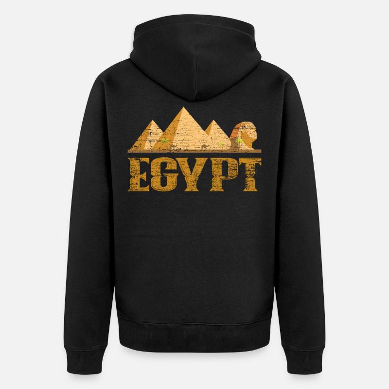 Pyramides d'Egypte - Veste à capuche bio Premium Unisexe - noir