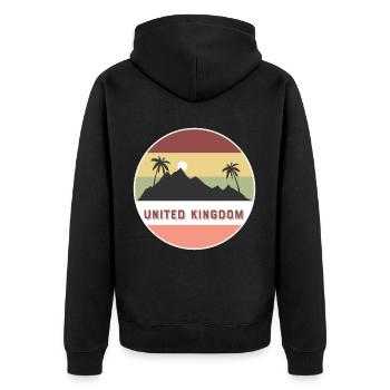 vereinigtes königreich Retro Land und Länder - Unisex Premium Bio Zip Hoodie - Schwarz - Hinten - Nico (187cm)