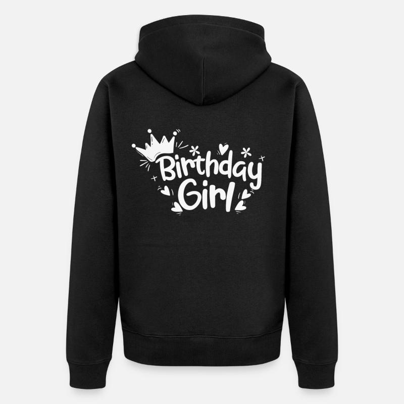 Fille dont c'est l'anniversaire - Veste à capuche bio Premium Unisexe - noir
