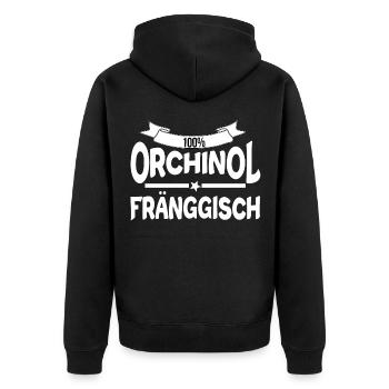 Franken Fränkisch - Unisex Premium Bio Zip Hoodie - Schwarz - Hinten - Nico (187cm)