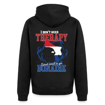 I don't need therapy - Bonaire - Unisex Premium Organic Zip Hoodie - black - Back - Nico (187cm)