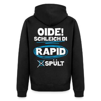 Oide schleich di rapid Mann Geschenk Geburtstag - Unisex Premium Bio Zip Hoodie - Schwarz - Hinten - Nico (187cm)