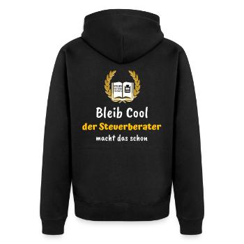 Steuerberater & Steuerprüfer Geschenk - Unisex Premium Bio Zip Hoodie - Schwarz - Hinten - Nico (187cm)