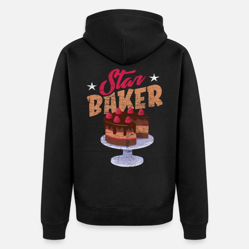 Backen Bäcker - Unisex Premium Bio Zip Hoodie - Schwarz