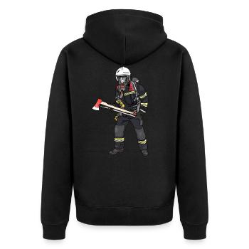 Pompier dans l'équipement - Veste à capuche bio Premium Unisexe - noir - Dos - Nico (187cm)