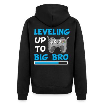 Frère jeunes frères et sœurs bébé anniversaire cadeau - Veste à capuche bio Premium Unisexe - noir - Dos - Nico (187cm)