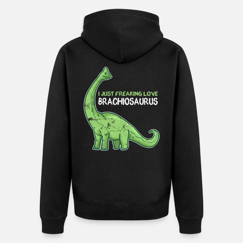 DINO - Unisex Premium Bio Zip Hoodie - Schwarz