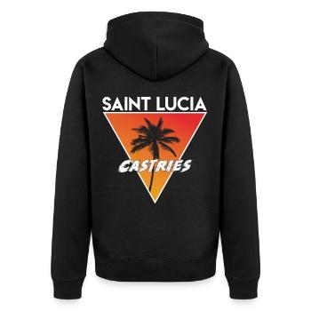 Sainte-Lucie avec capitale - Veste à capuche bio Premium Unisexe - noir - Dos - Nico (187cm)