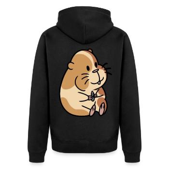 Hamster Hunger Nager Haustiere Kinder Baby - Unisex Premium Bio Zip Hoodie - Schwarz - Hinten - Nico (187cm)