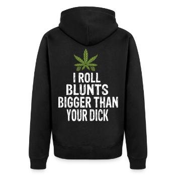 Kiffer Mädchen - Unisex Premium Bio Zip Hoodie - Schwarz - Hinten - Nico (187cm)