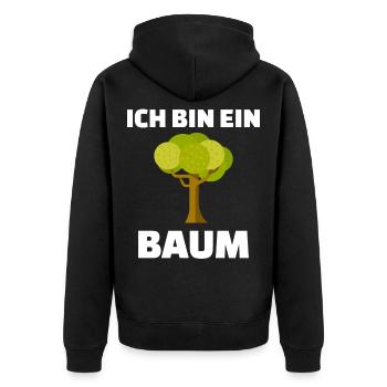 Ich bin ein Baum - Unisex Premium Bio Zip Hoodie - Schwarz - Hinten - Nico (187cm)