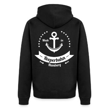 Reeperbahn Hamburg in Kiez am Hafen Geschenk Pauli - Unisex Premium Bio Zip Hoodie - Schwarz - Hinten - Nico (187cm)