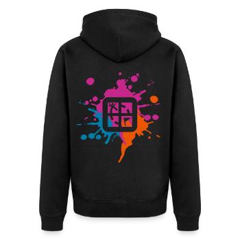 Blob coloré de géocaching - Veste à capuche bio Premium Unisexe - noir - Dos - Nico (187cm)