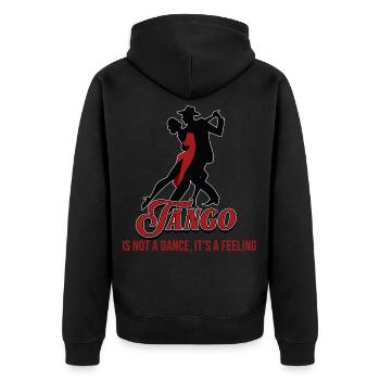 Tango, Tango Tänzer - Unisex Premium Bio Zip Hoodie - Schwarz - Hinten - Nico (187cm)