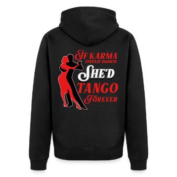 Tango, Tango Tänzer - Unisex Premium Bio Zip Hoodie - Schwarz - Hinten - Nico (187cm)