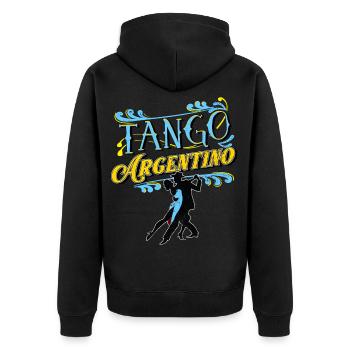 Tango, Tango Tänzer - Unisex Premium Bio Zip Hoodie - Schwarz - Hinten - Nico (187cm)