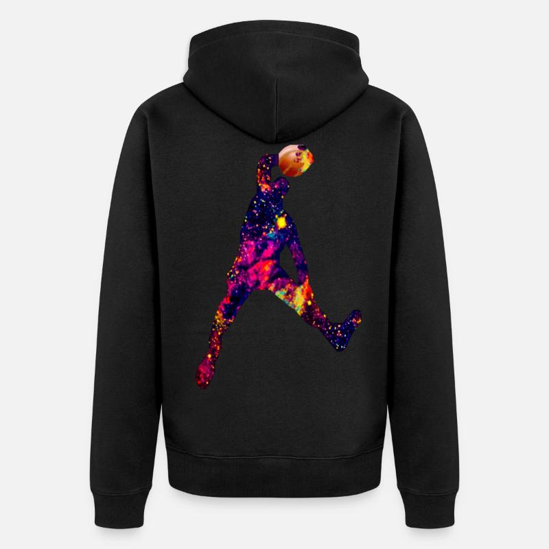 Dave Dunking Galaxy - Unisex Premium Bio Zip Hoodie - Schwarz