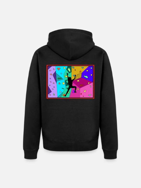 Sportklettern, Bouldern - Unisex Premium Bio Zip Hoodie - Schwarz