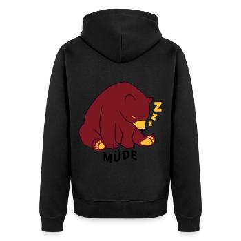 Ours fatigué - je suis fatigué - dors - Veste à capuche bio Premium Unisexe - noir - Dos - Nico (187cm)