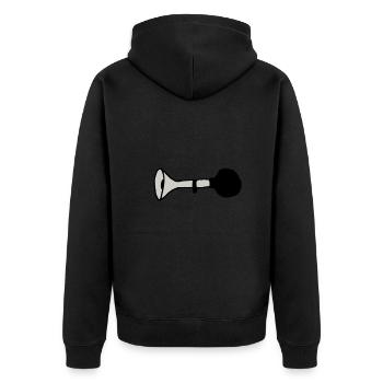 Mofa Hupe - Unisex Premium Bio Zip Hoodie - Schwarz - Hinten - Nico (187cm)