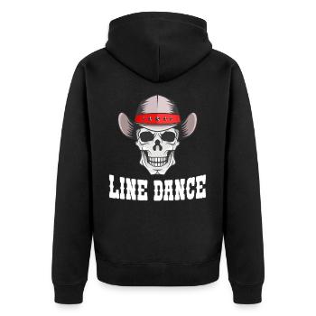 Line dance western skull - Unisex Premium Organic Zip Hoodie - black - Back - Nico (187cm)