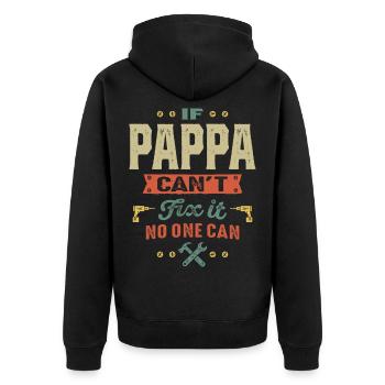 Mens si Pappa ne peut pas le réparer Papa Gift - Veste à capuche bio Premium Unisexe - noir - Dos - Nico (187cm)