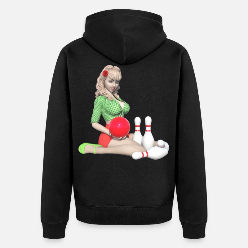 Bowling, bowling, quilles - Veste à capuche bio Premium Unisexe - noir