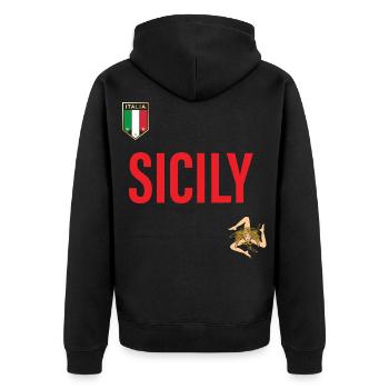 Maillot Sicile - Veste à capuche bio Premium Unisexe - noir - Dos - Nico (187cm)