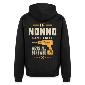Mens si Nonno ne peut pas le réparer - Veste à capuche bio Premium Unisexe - noir - Dos - Nico (187cm)