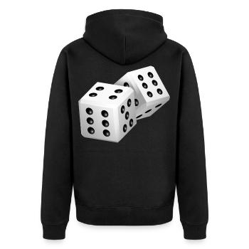 Deux dés - Veste à capuche bio Premium Unisexe - noir - Dos - Nico (187cm)