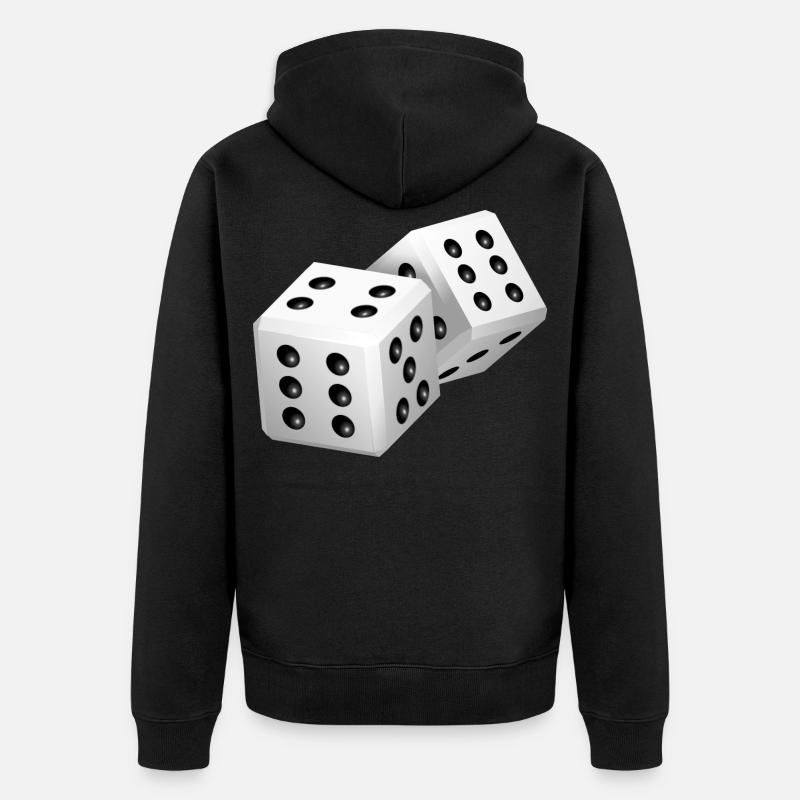 Zwei Würfel - Unisex Premium Bio Zip Hoodie - Schwarz