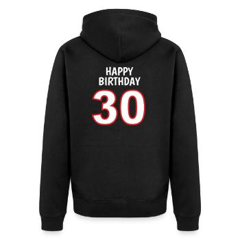 Happy Birthday 30 - Alles gute zum 30. Geburtstag - Unisex Premium Bio Zip Hoodie - Schwarz - Hinten - Nico (187cm)