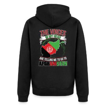 Les voix dans ma tête Afghanistan - Veste à capuche bio Premium Unisexe - noir - Dos - Nico (187cm)