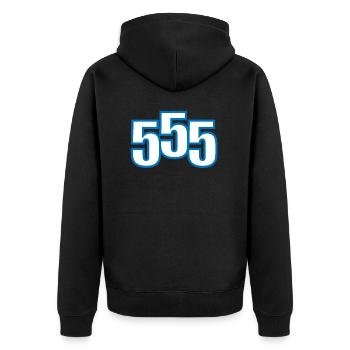 Thailand Haha 555 5555+ Thailändisch Lachen Lustig - Unisex Premium Bio Zip Hoodie - Schwarz - Hinten - Nico (187cm)