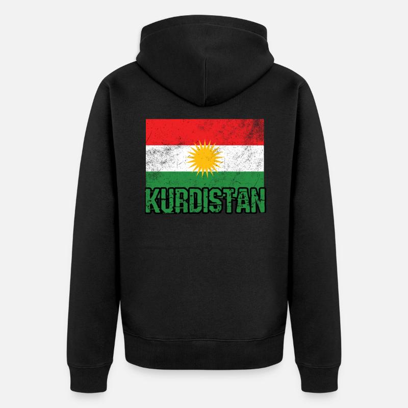 Drapeau du Kurdistan - Veste à capuche bio Premium Unisexe - noir