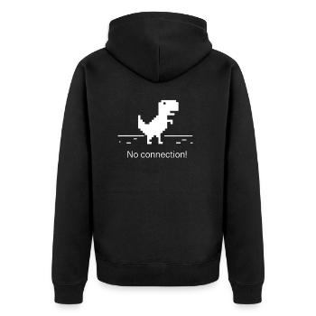 No connection computer error nerd geek trex - Unisex Premium Organic Zip Hoodie - black - Back - Nico (187cm)