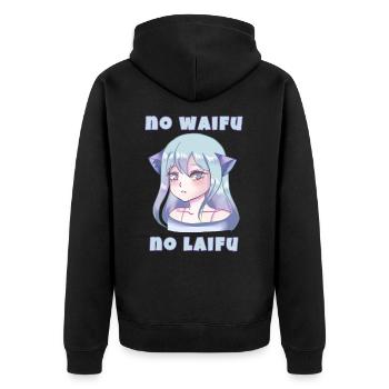 No Waifu No Laifu - Kawaii Anime Neko Girl - Veste à capuche bio Premium Unisexe - noir - Dos - Nico (187cm)