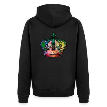 Couronne colorée - Veste à capuche bio Premium Unisexe - noir - Dos - Nico (187cm)